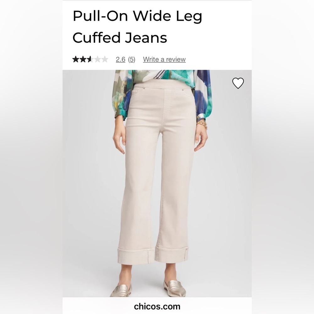 Chico's Pull-on wide leg cuffed Jeans